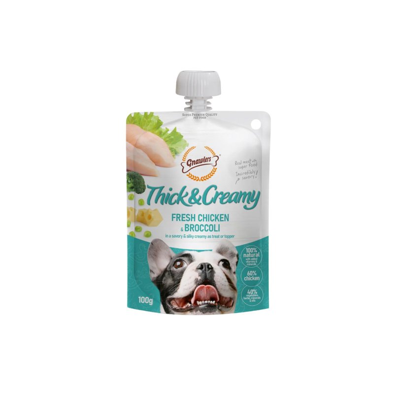Gnawlers Thick & Creamy Dog Treat - Chicken & Broccoli
