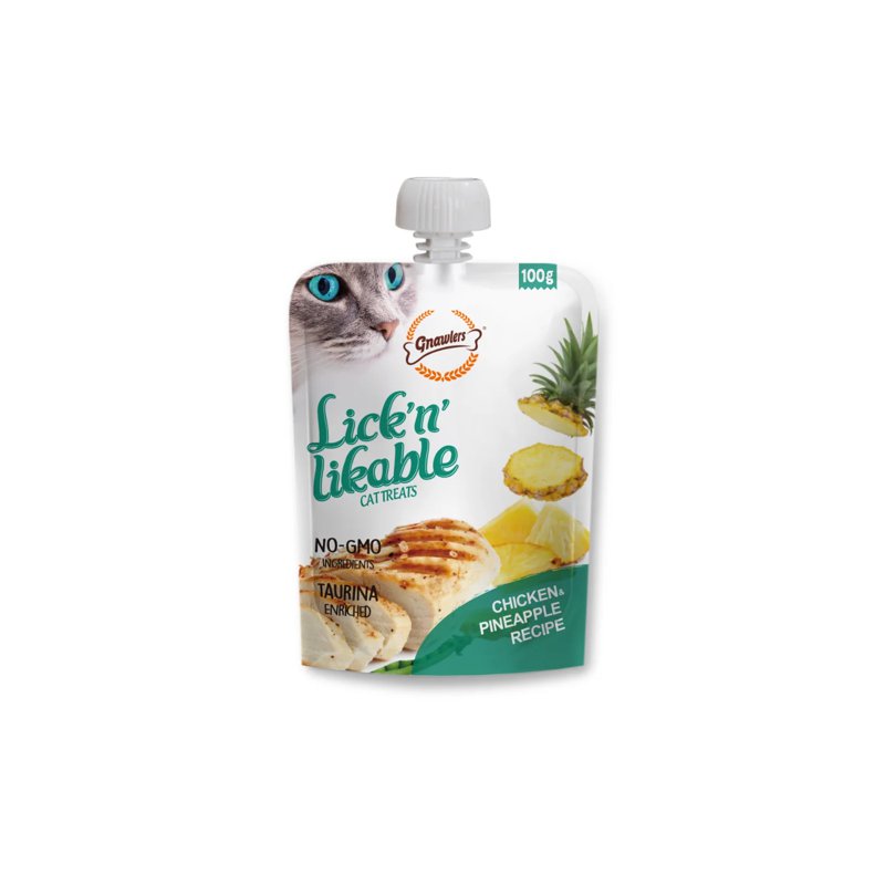 Gnawlers Lick N Likable Cat Treat - Chicken & Pineapple