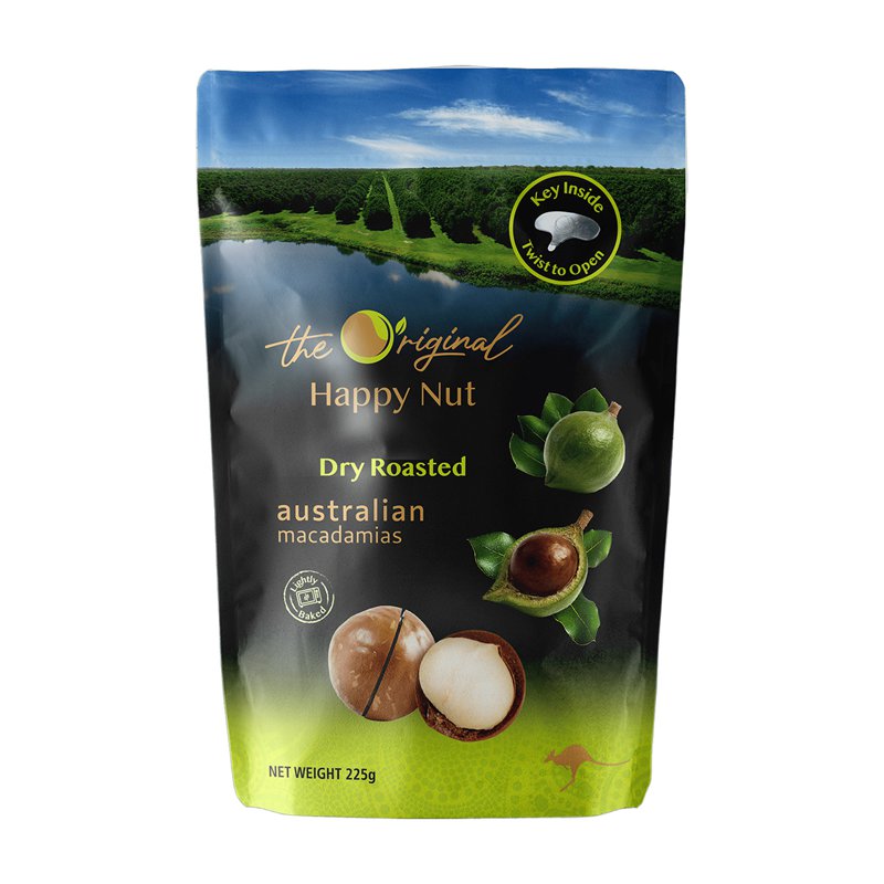 Happy Nut Australian Macadamia Nut with Shell - Dry Roasted