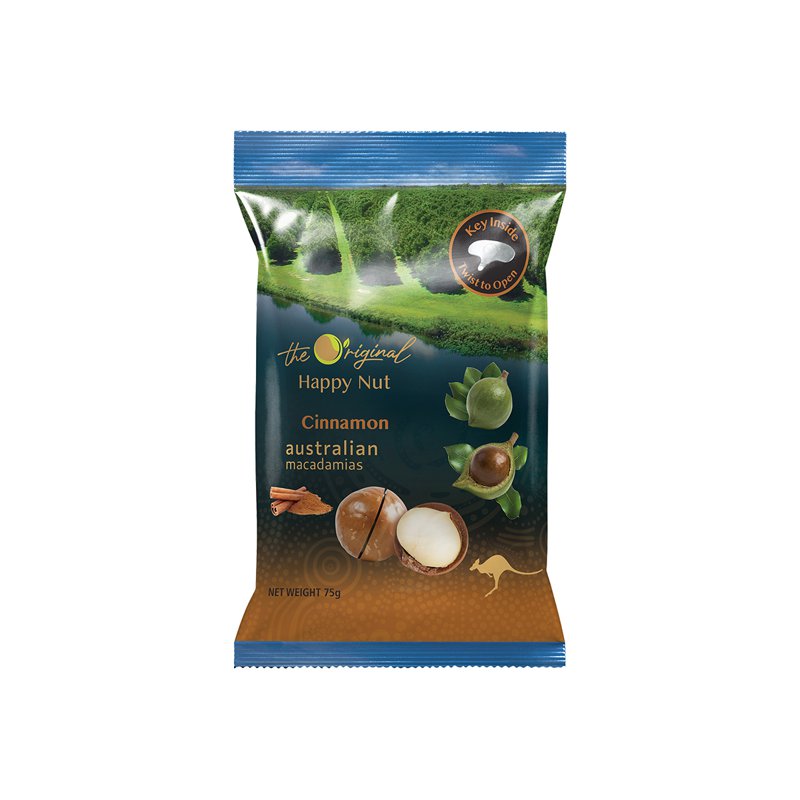 Happy Nut Australian Macadamia Nut with Shell - Cinnamon