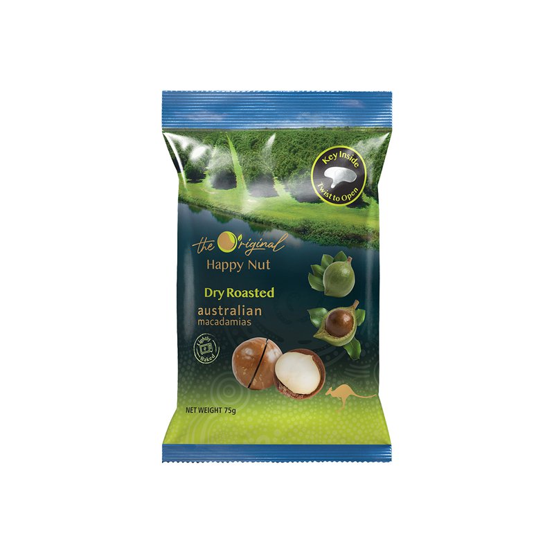 Happy Nut Australian Macadamia Nut with Shell - Dry Roasted