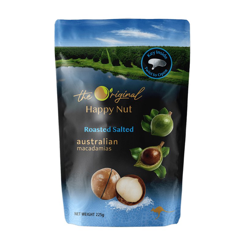 Happy Nut Australian Macadamia Nut with Shell -Roasted Salted