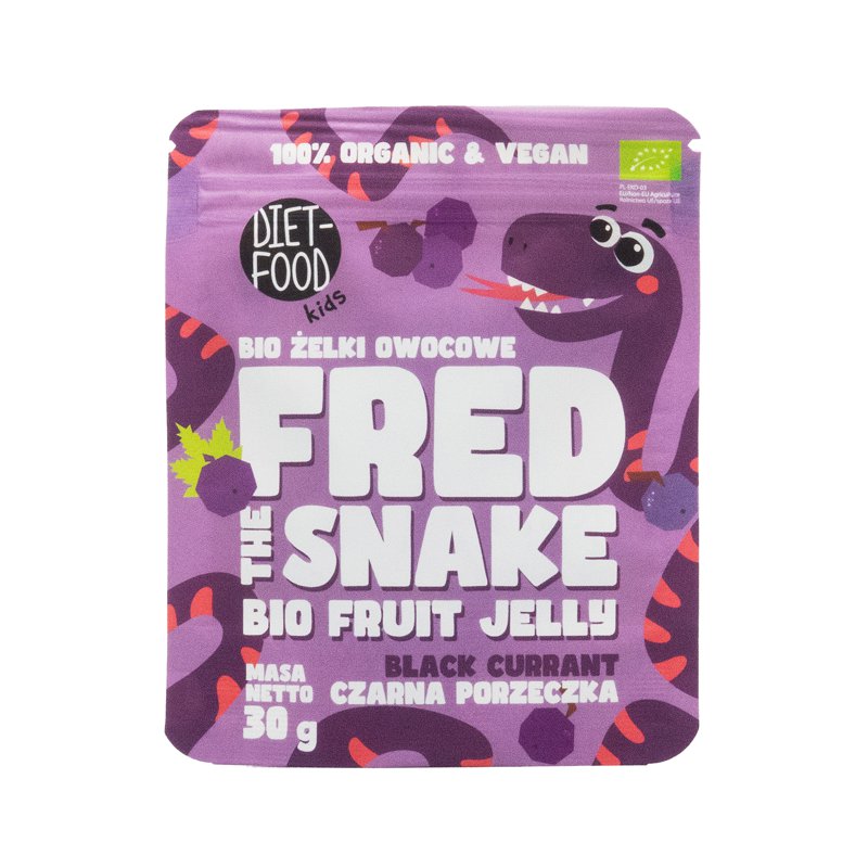 Diet Food Organic Fruit Jelly Fred The Snake - Blackcurrant