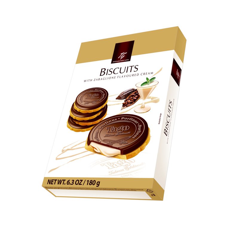 Tago Biscuits with Zabaglione Flavored Cream