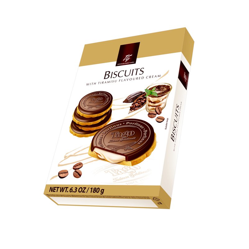Tago Biscuits with Tiramisu Flavored Cream