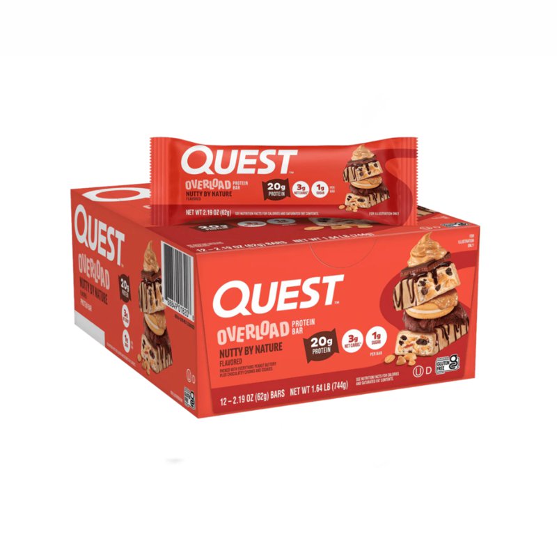 Quest Overload Protein Bar - Nutty By Nature 12 x 62 G