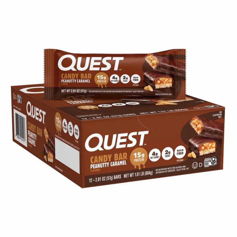 Quest Candy Bar - Peanutty Caramel 12 x 57 G