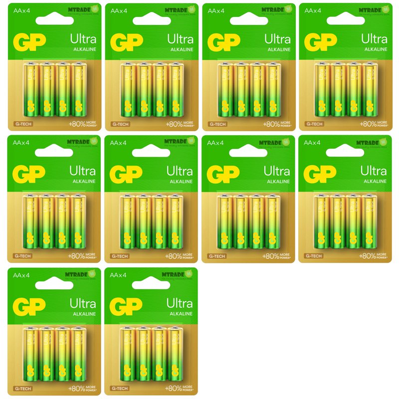 GP Ultra Alkaline AA Battery Bulk Pack 40 S