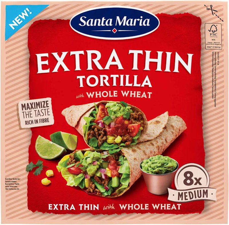 SANTA MARIA Whole Wheat Tortilla - Extra Thin