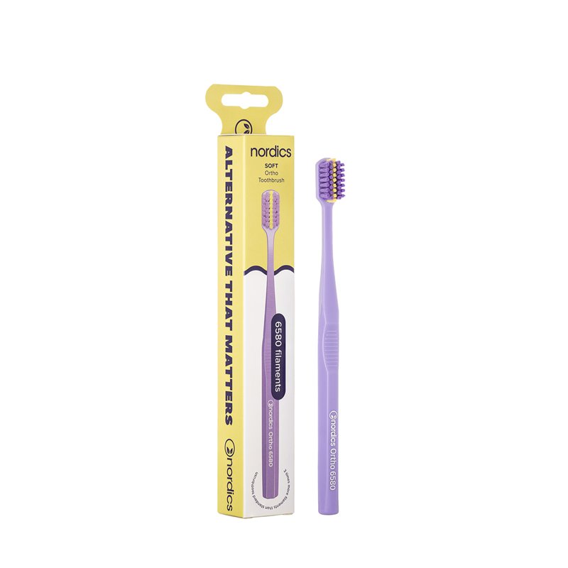 Nordics Adult Premium Ortho Toothbrush Soft Filaments Purple 1 S