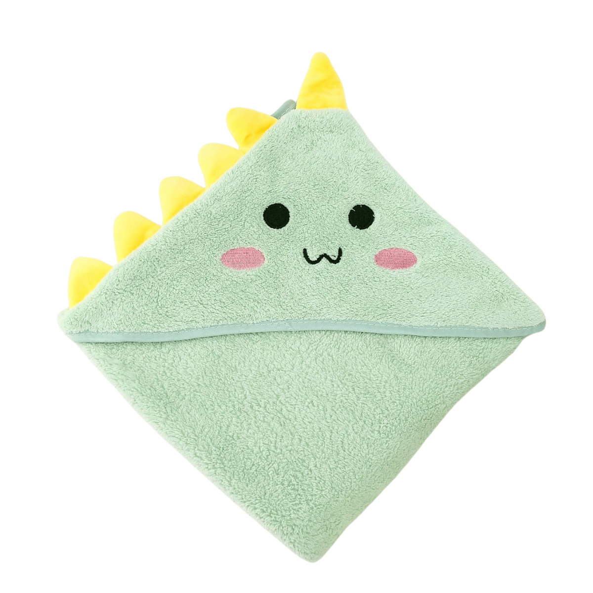 Cubble Hooded Baby Bath Towel 80x80cm - Green Dinosaur 1 S
