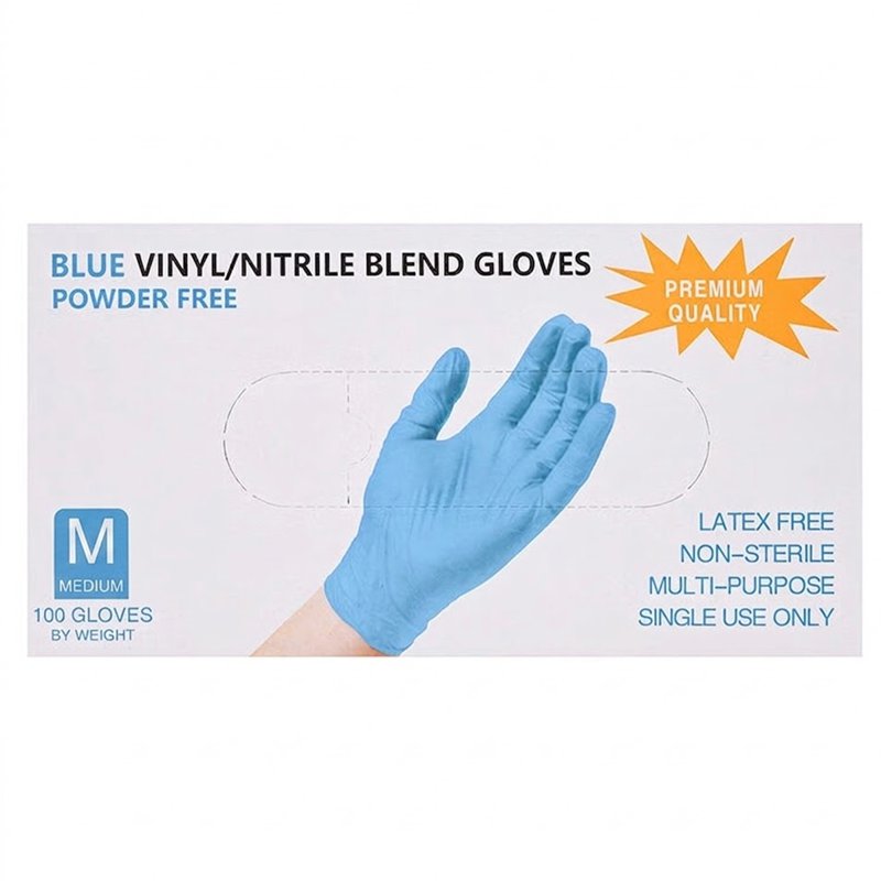 ANJA Disposable Nitrile Vinyl Gloves - Blue (M) 100 S