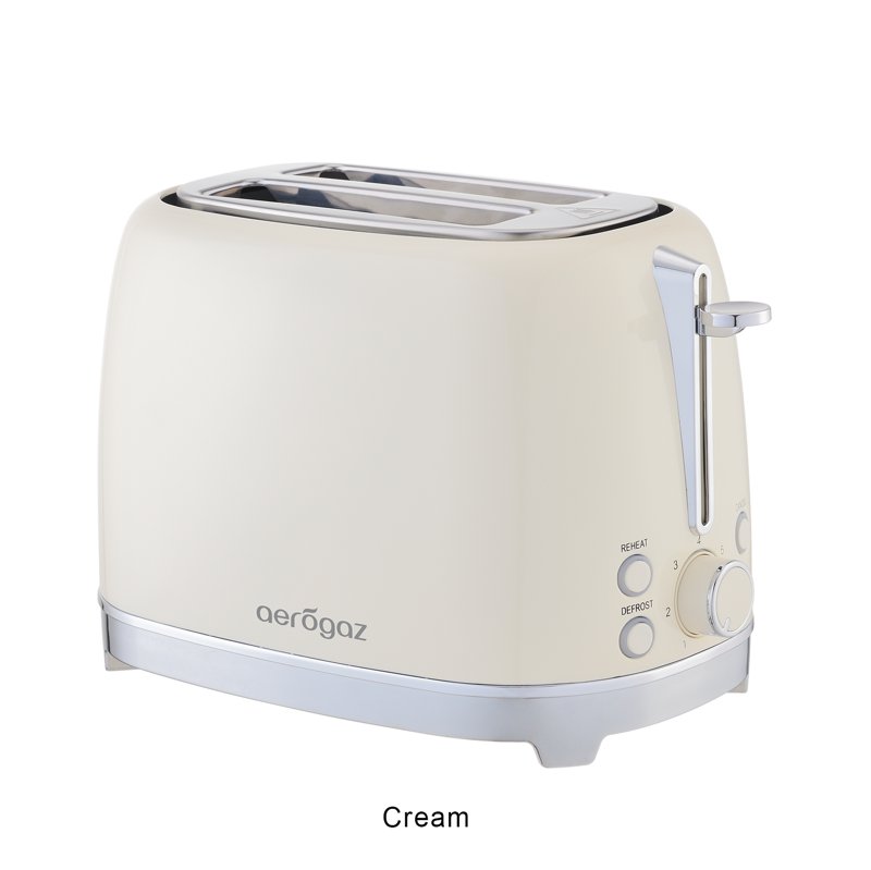 Aerogaz 2 Slice Pop up Bread Toaster - Cream 1 S