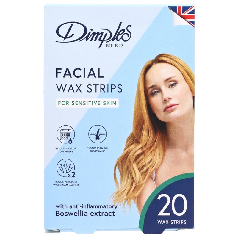Dimples Facial Wax Strips - Sensitive Skin 20 S