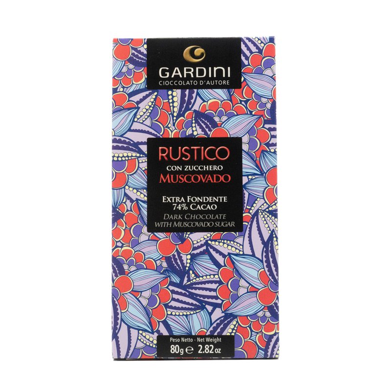 Gardini Rustic Bar - Extra Dark Choco with Muscovado Sugar 80 G