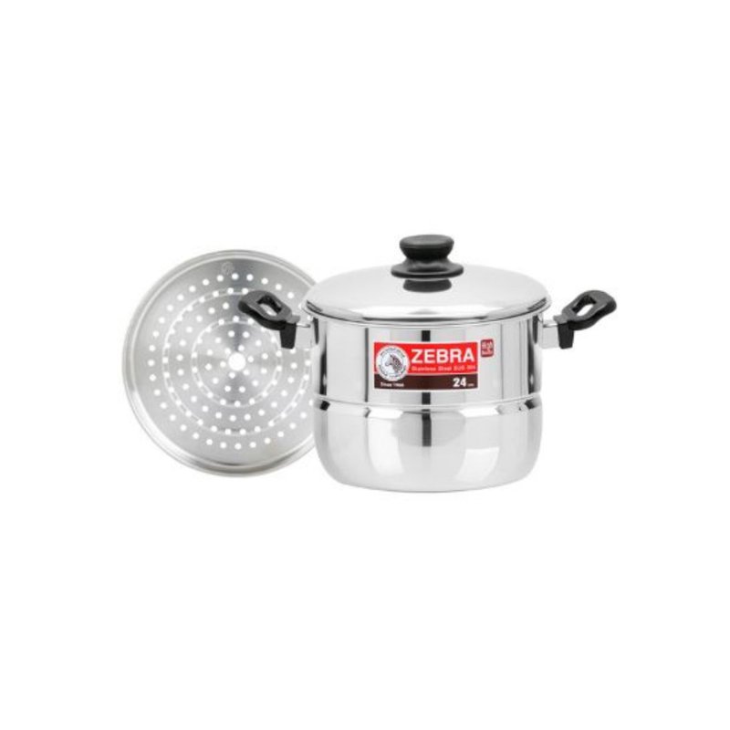 Zebra Sauce Pot 24cm with Lid & Steamer 1 S