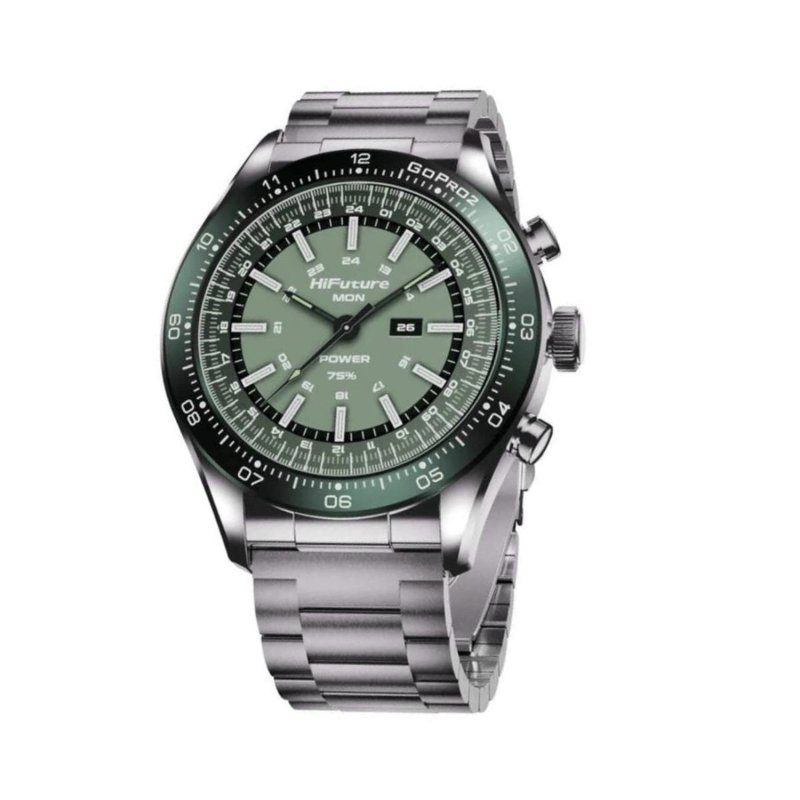 HiFuture Go Pro 2 Stainless Steel Smartwatch - Silver Green 1 S