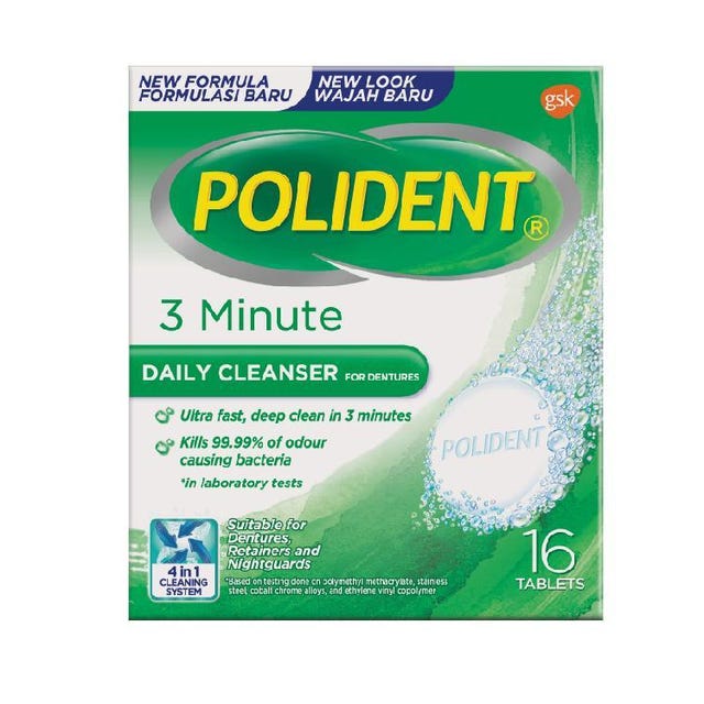 Polident Denture Cleanser 3 Minutes 16s