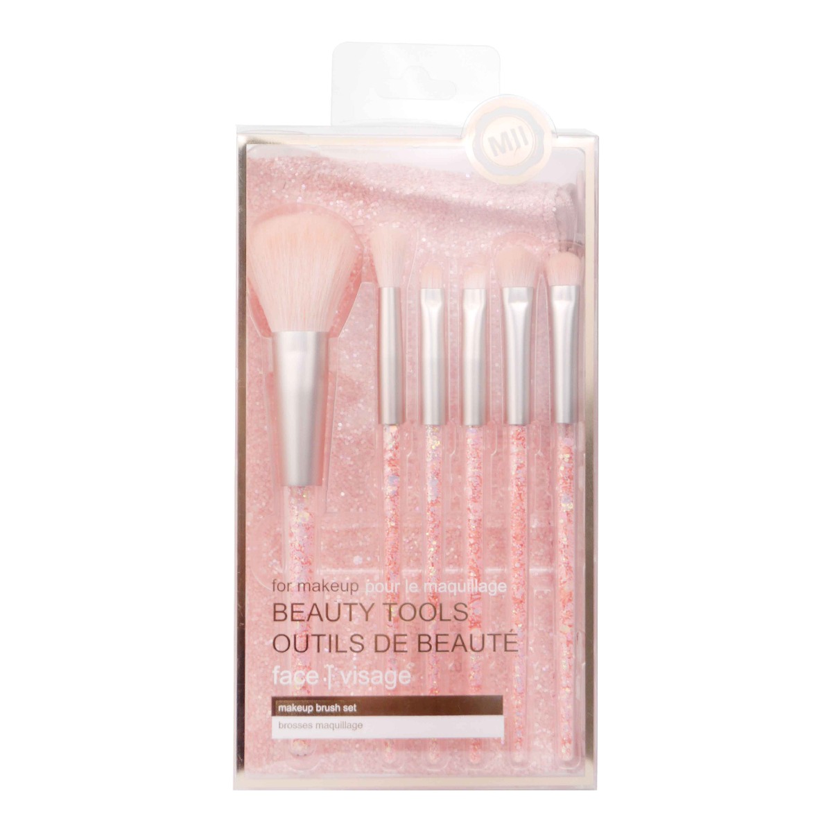 Mii Glitter Brush Set With Bag Assorted 6s