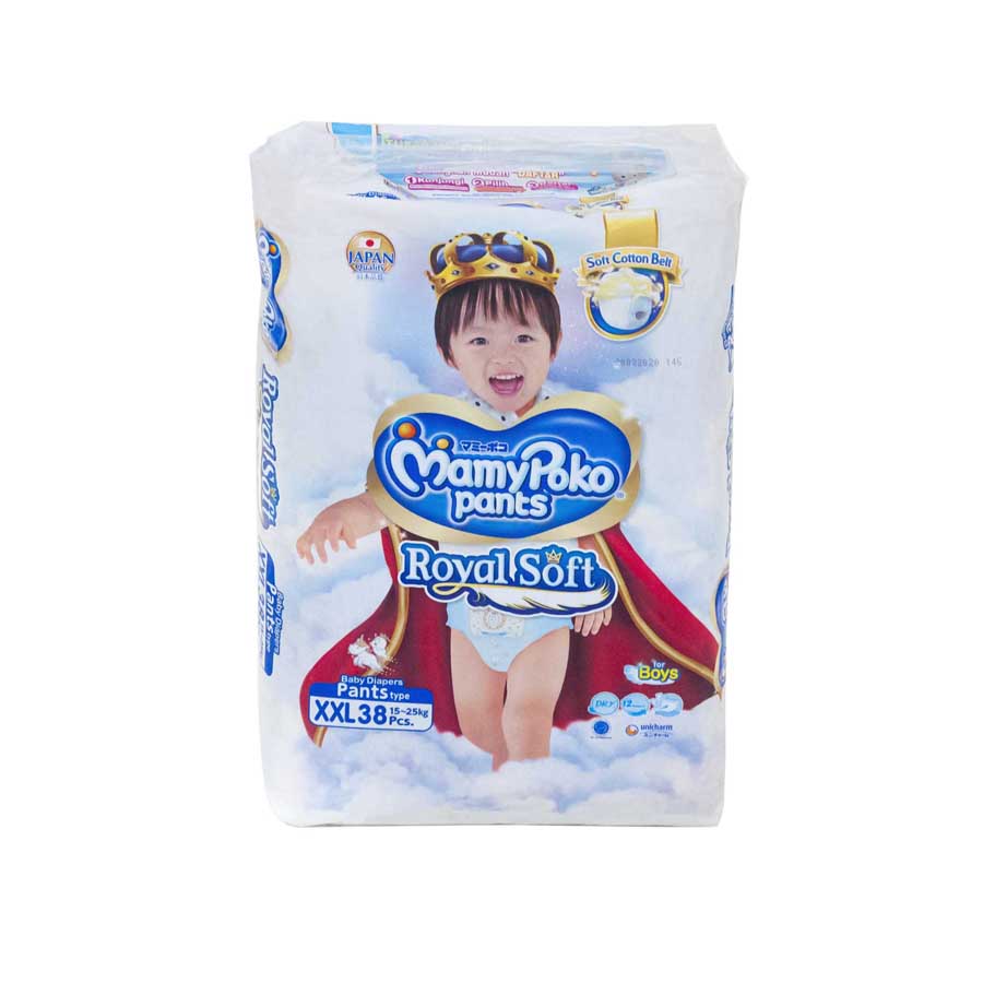MamyPoko Royal Soft Pants Boys XXL38, 4 Packs (152 Diapers)
