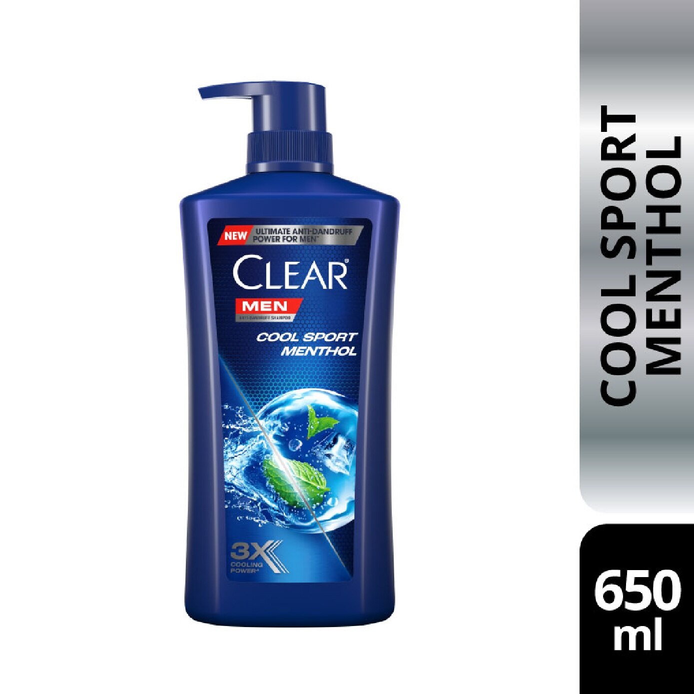 Clear Men Cool Sport Menthol Shampoo 2x650ml+FOC