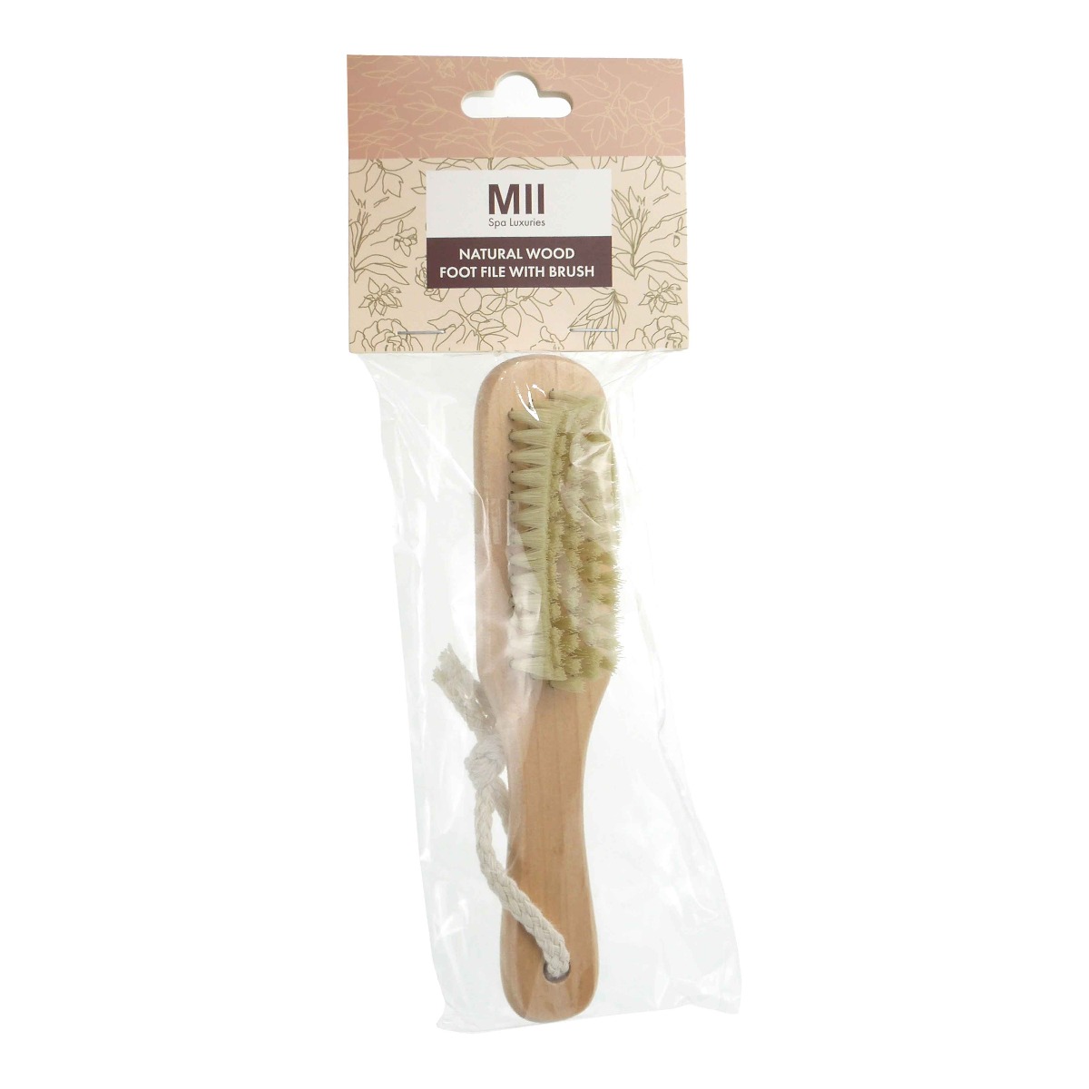 Mii WL015 Natural Wood Foot File With Brush 1s B