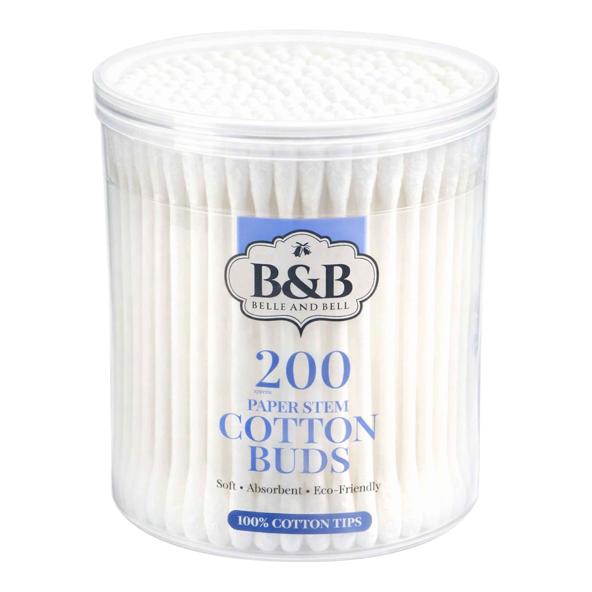 Belle And Bell Cotton Buds Paper Stem 200s Tub