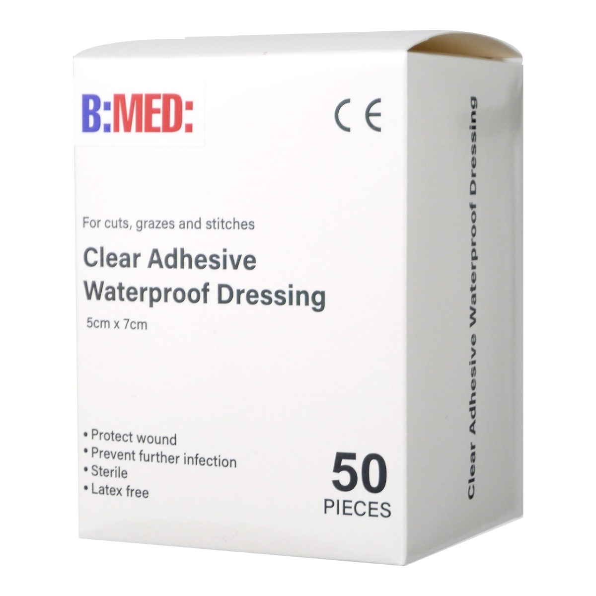 B:MED: Clear Adhesive Waterproof Dressing 5cm x 7cm 50s