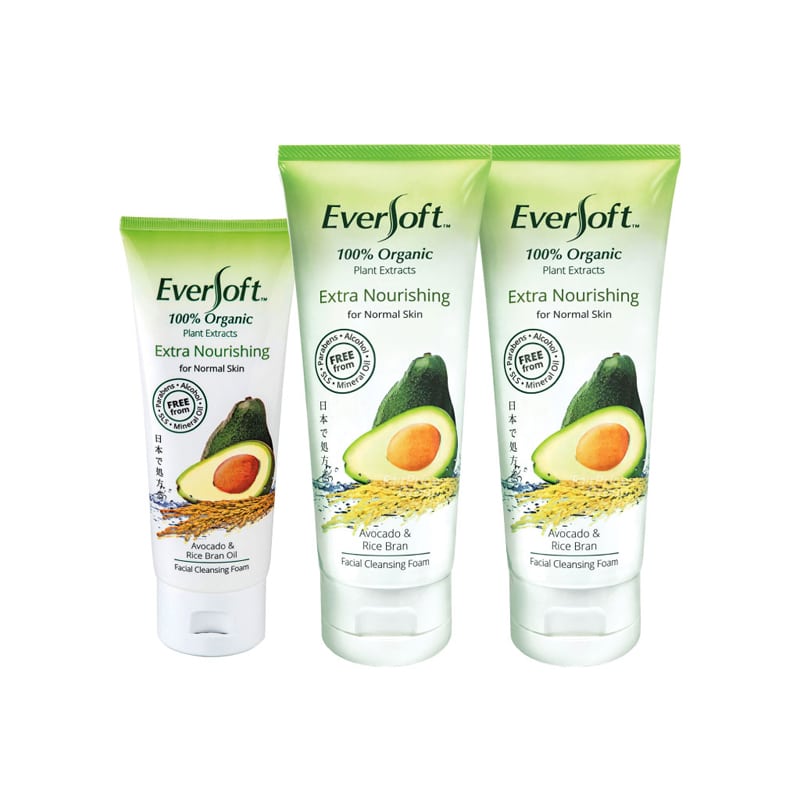 Eversoft Cleanser 130gx2 +50g Avocado & Rice Bran