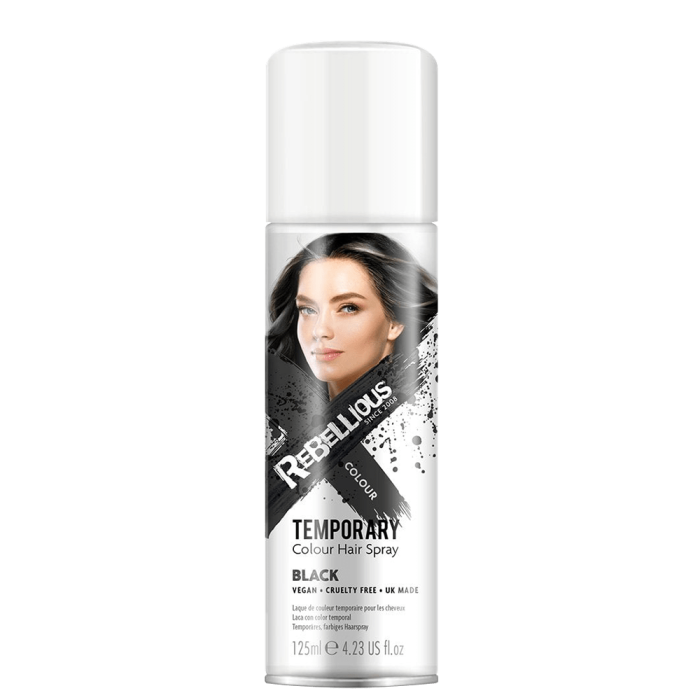 Rebellious Colours Temp Colour Hair Spray Black