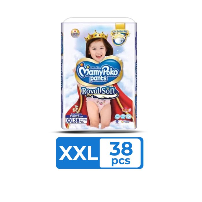 MamyPoko Royal Soft Pants Girls XXL 38s — 4 packs (152 diapers)