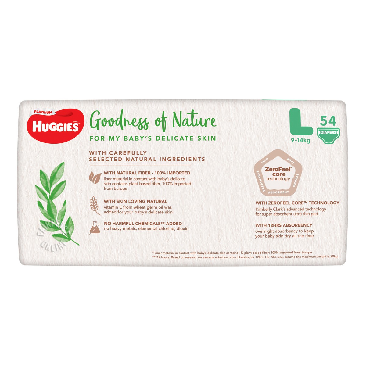 Huggies Platinum Nature Made Tape Diapers Size L 3 x 54 Diapers