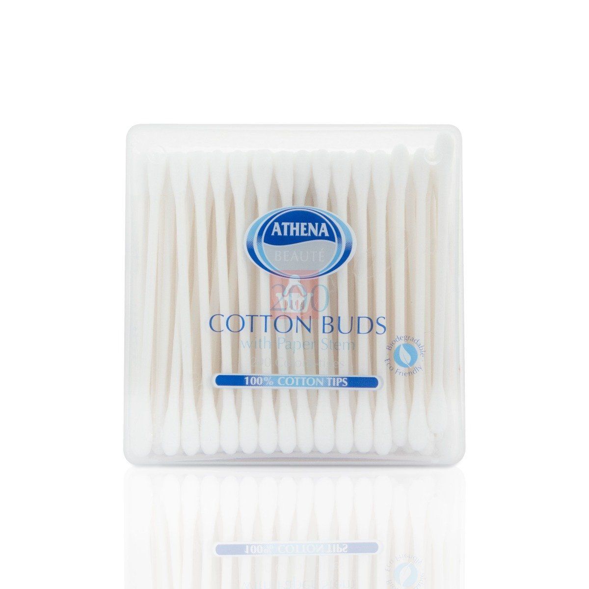 Athena Cotton Buds w/ Paper Stem 200s Square Tub