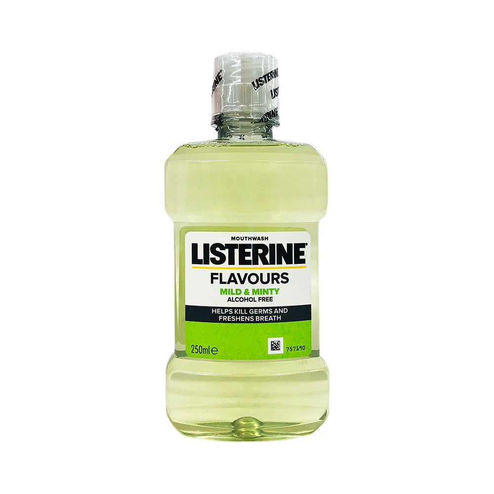 Listerine Mouthwash 250ml Flavours Mild & Minty Alcohol Free
