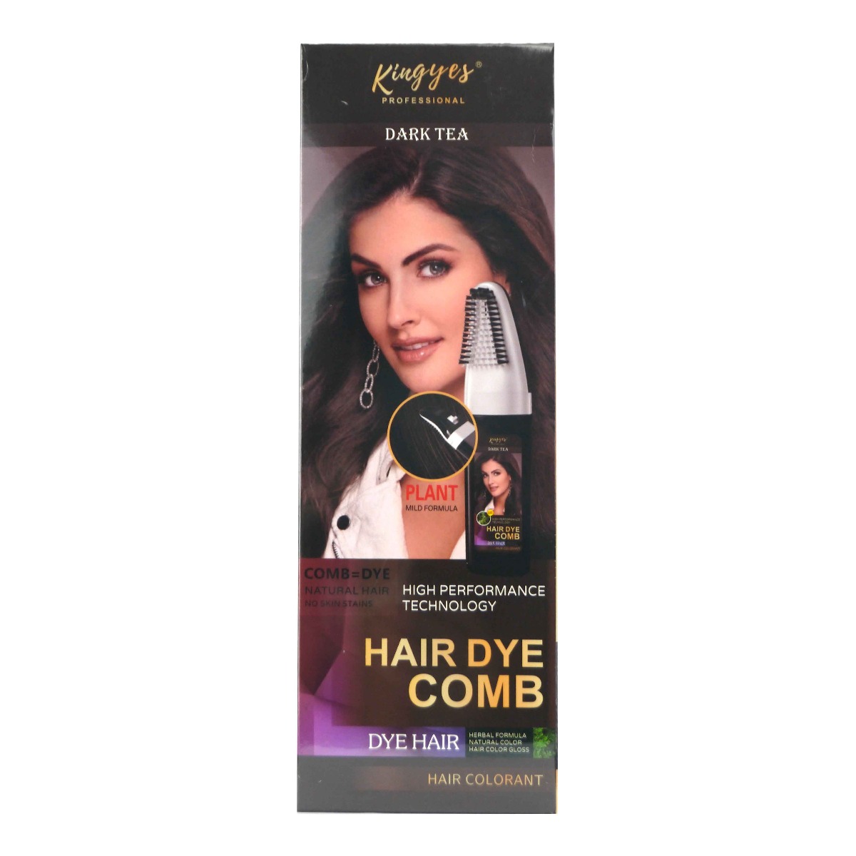 Kingyes Professional Hair Dye Comb Dark Tea