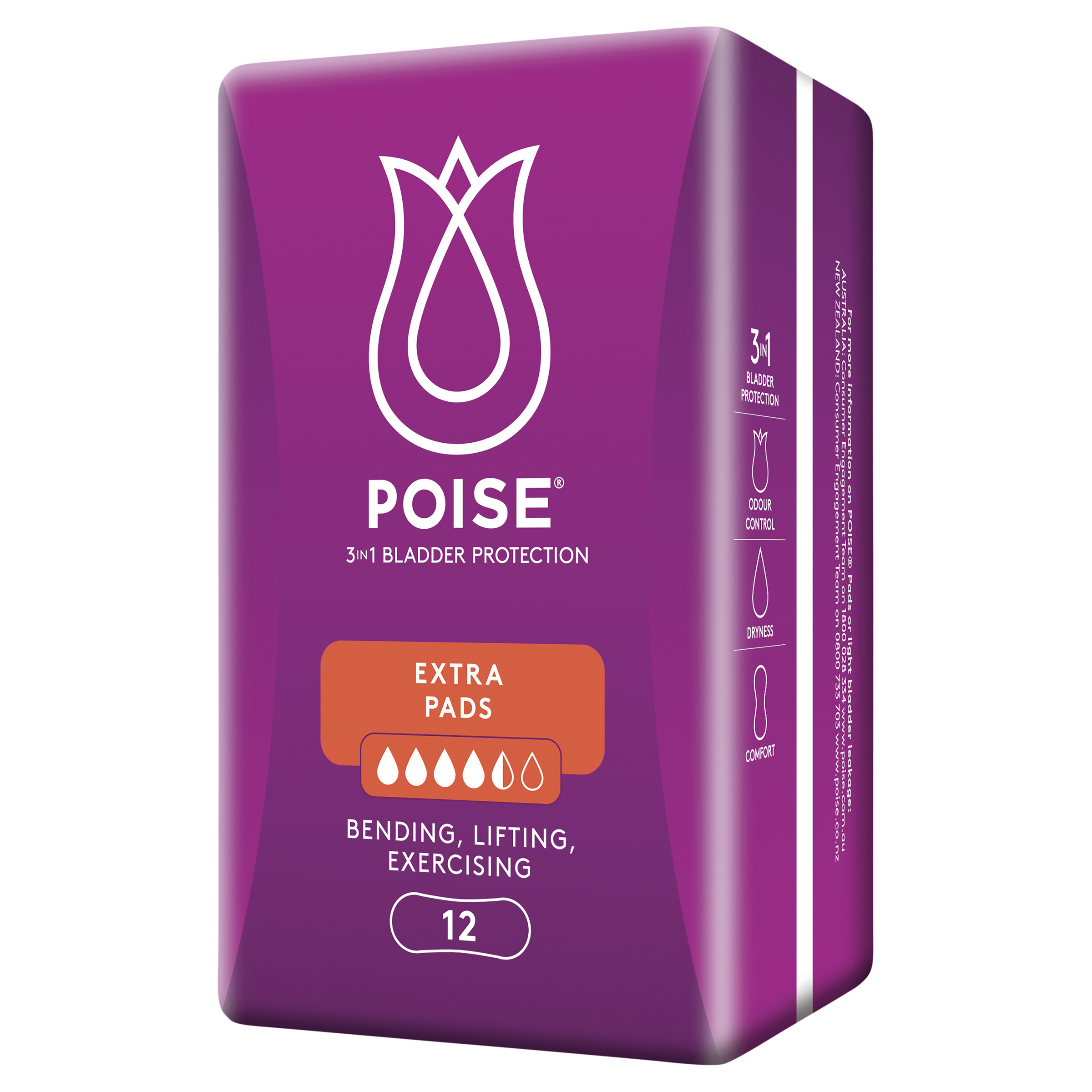 Poise Pads Moderate 12s Extra