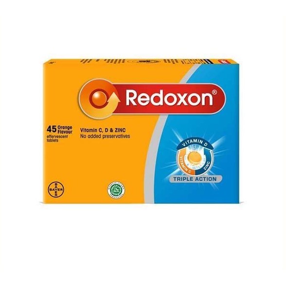 Redoxon Vitamin C,D+ Zinc Triple Action Tablets 45s Orange
