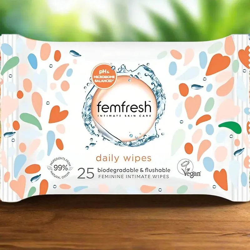 Femfresh Feminine Intimate Wipes 25s Biodegradable & Flushable
