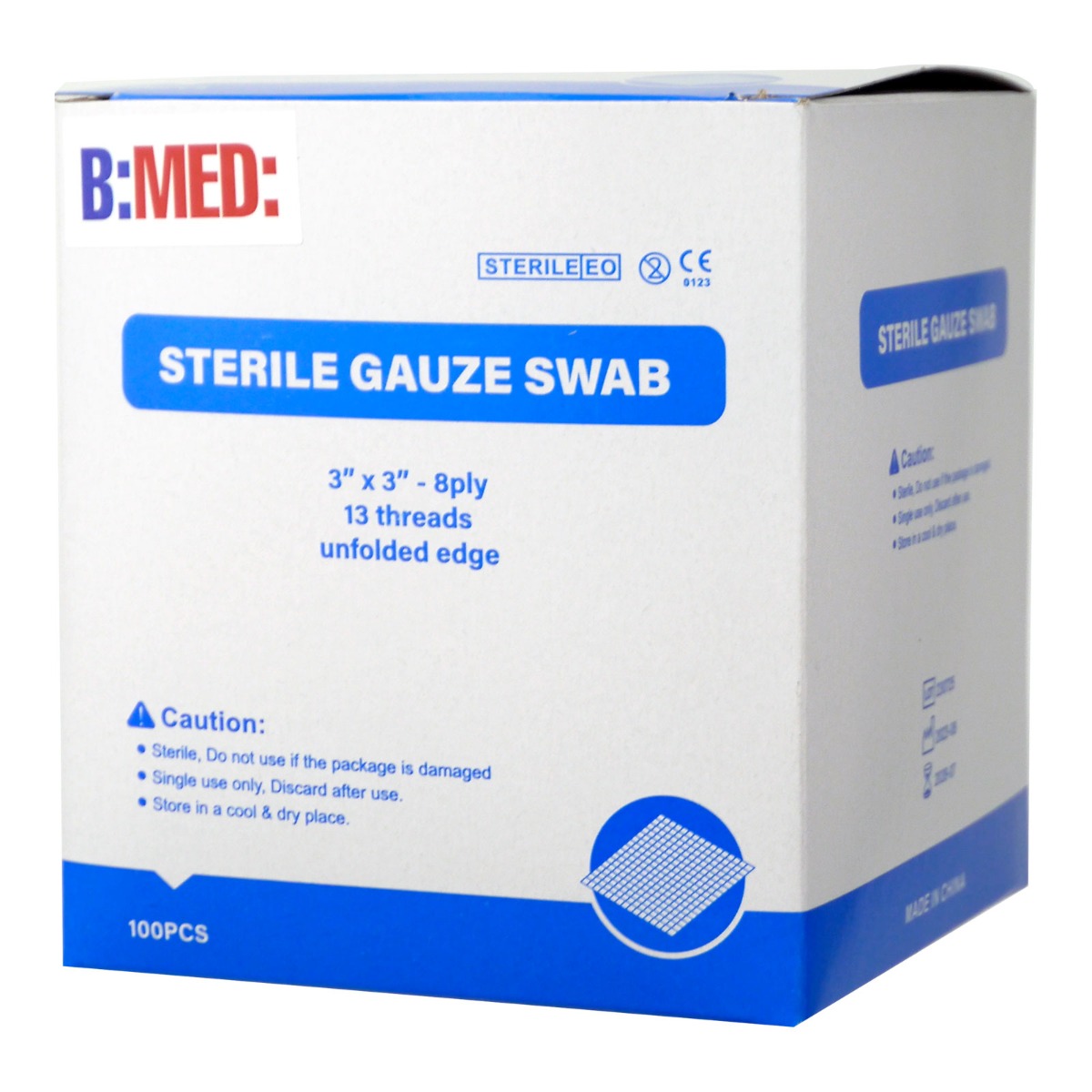 B:MED: Sterile Gauze Swab 3 x 3 (20x5s=100s)