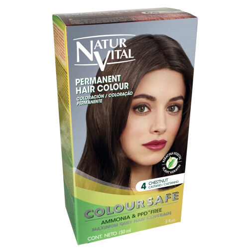 Naturvital ColourSafe Permanent Hair Colour 4 Chestnut