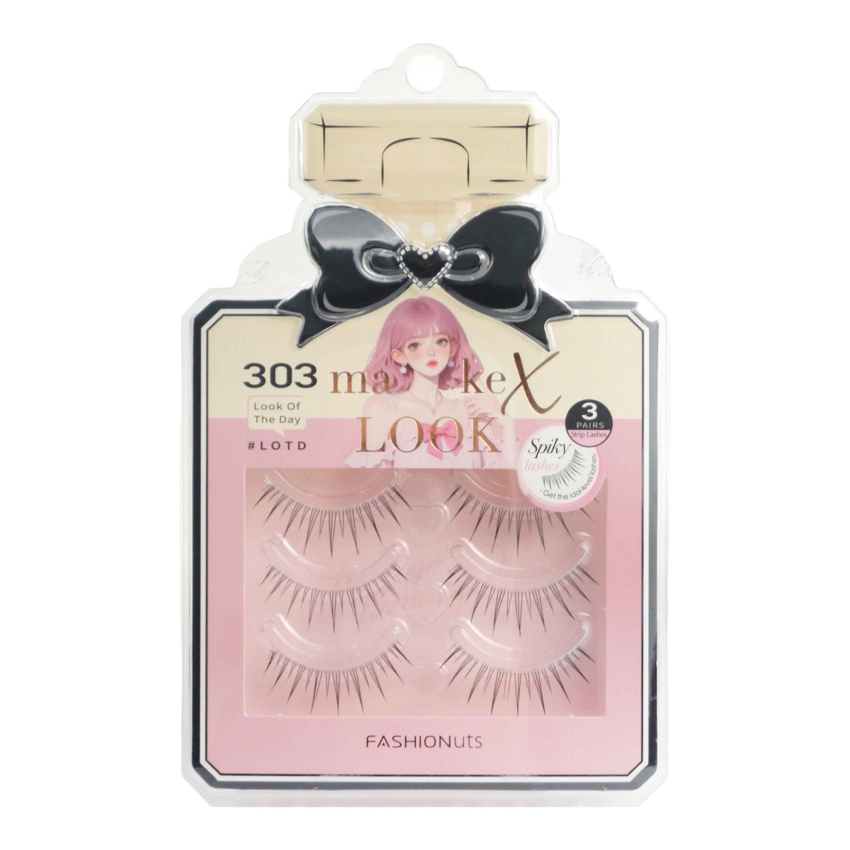 Make X Look Spiky Strip Lashes, Model 303, 3 Pairs
