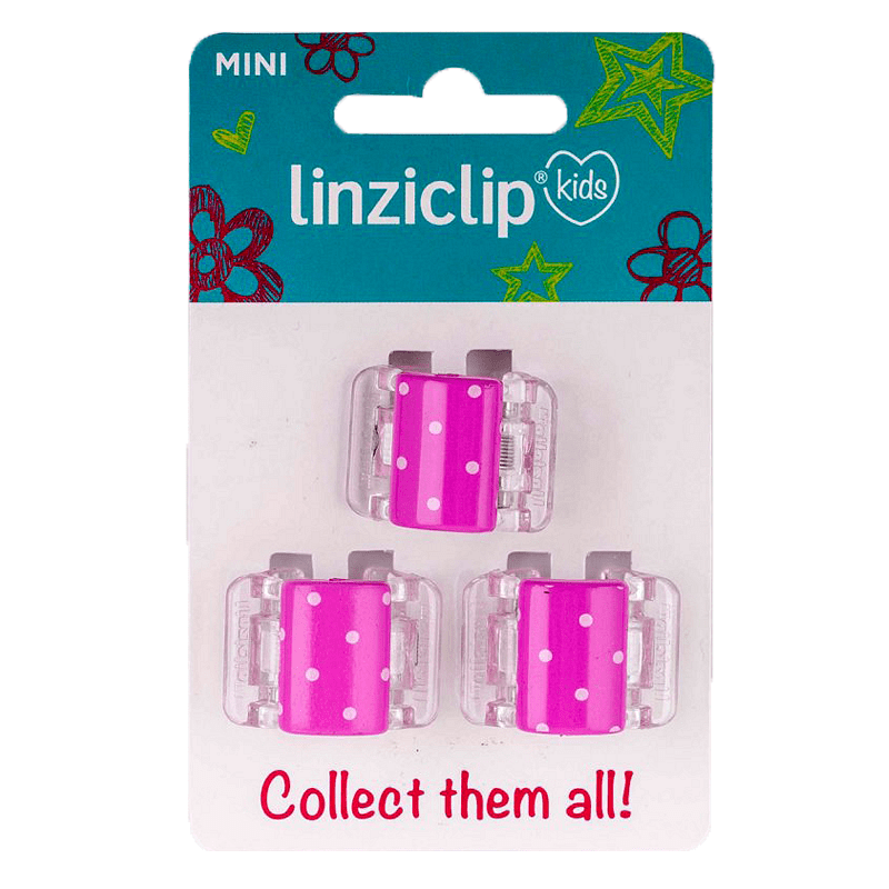 Kit&Kaboodle Kids Linziclip Mini Claw Clips 3s Pink Polka Dots