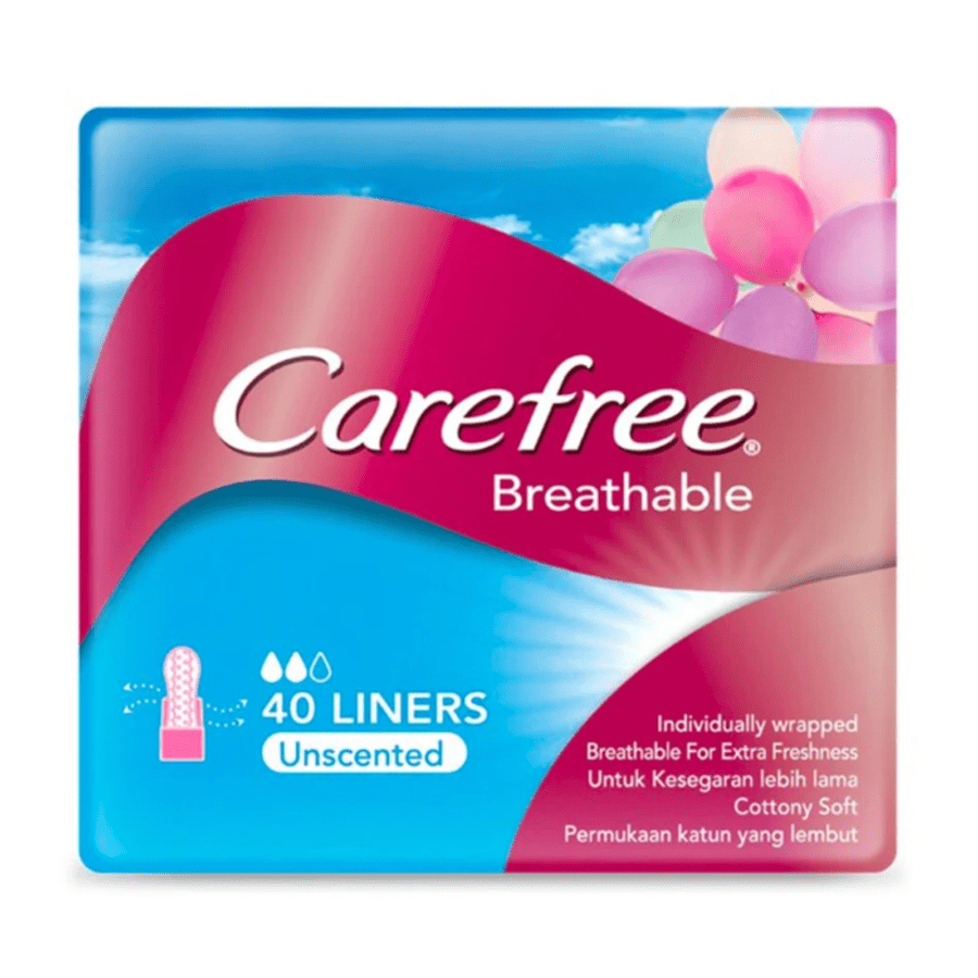 Carefree Breathable Pantiliners Unscented 40s