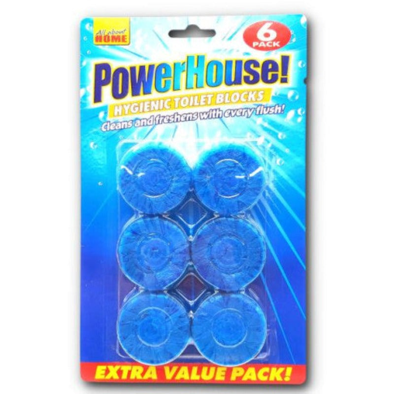 All About Home Powerhouse Hygienic Toilet Blocks 6pcsx50g Blue