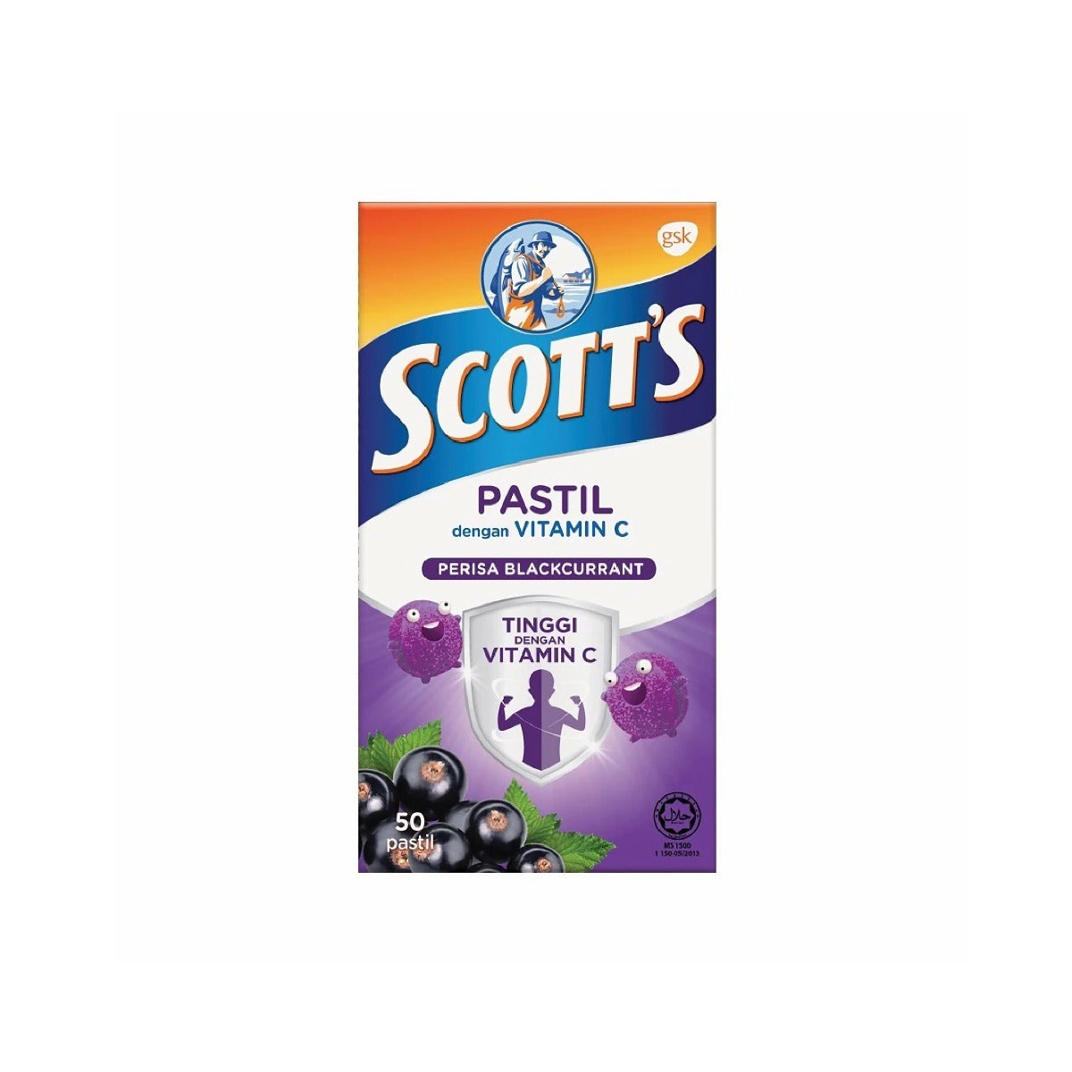 Scott's Vitamin C Pastilles Blackcurrant 50s