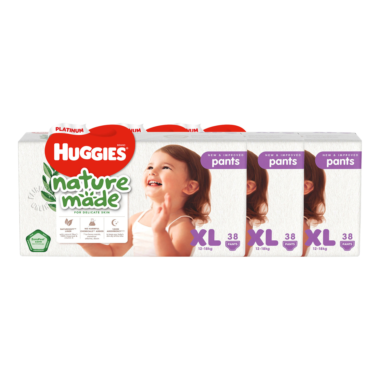 Huggies Platinum Nature Made Pants Size XL 3 x 38 Pants