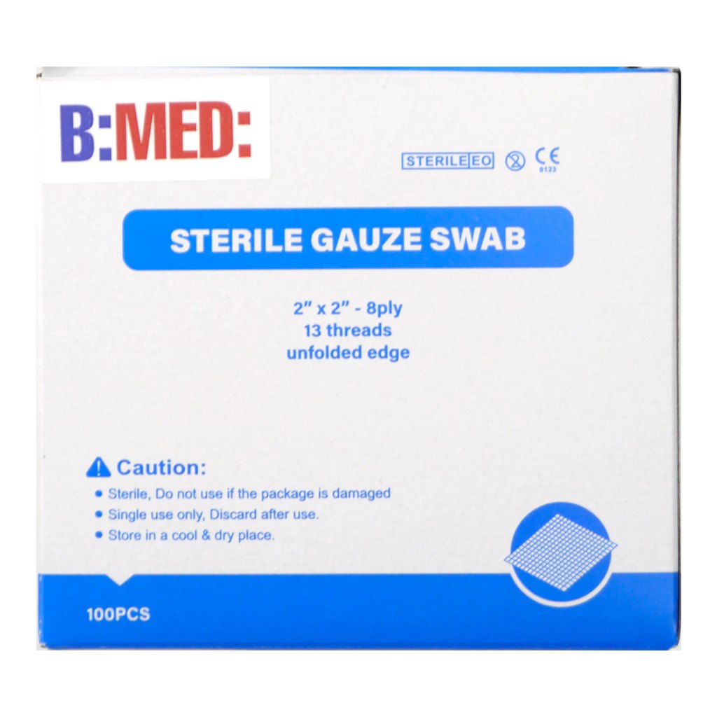 B:MED: Sterile Gauze Swab 2" x 2" (20x5s=100s)