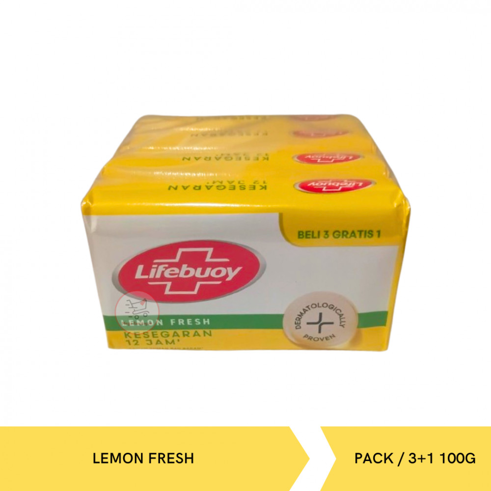 Lifebuoy Lemon Fresh Antibacterial Soap Bars x 4