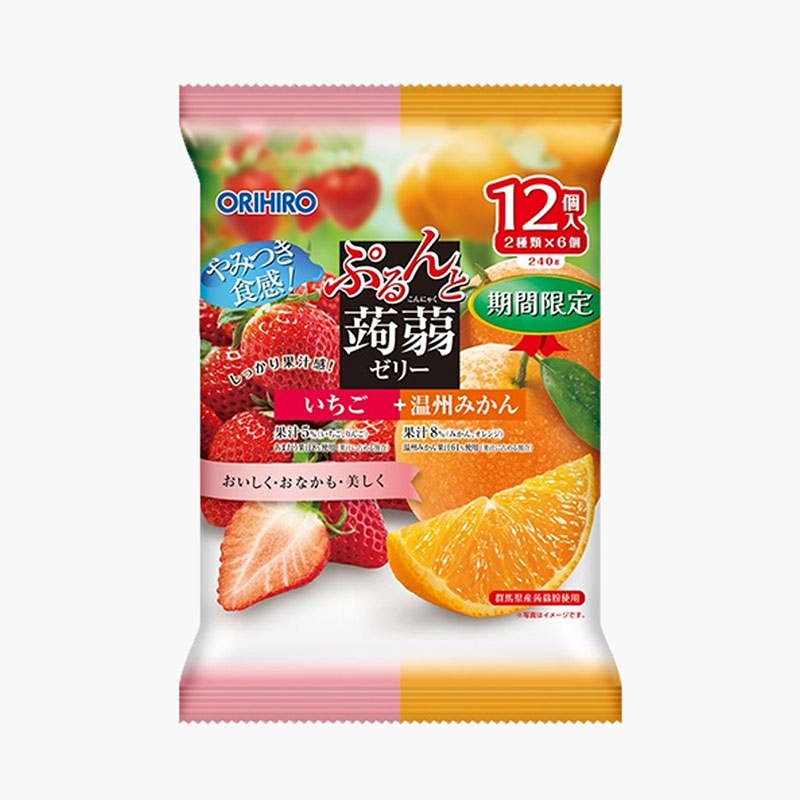 Orihiro Konjac Jelly Pouch Strawberry & Orange Flavour