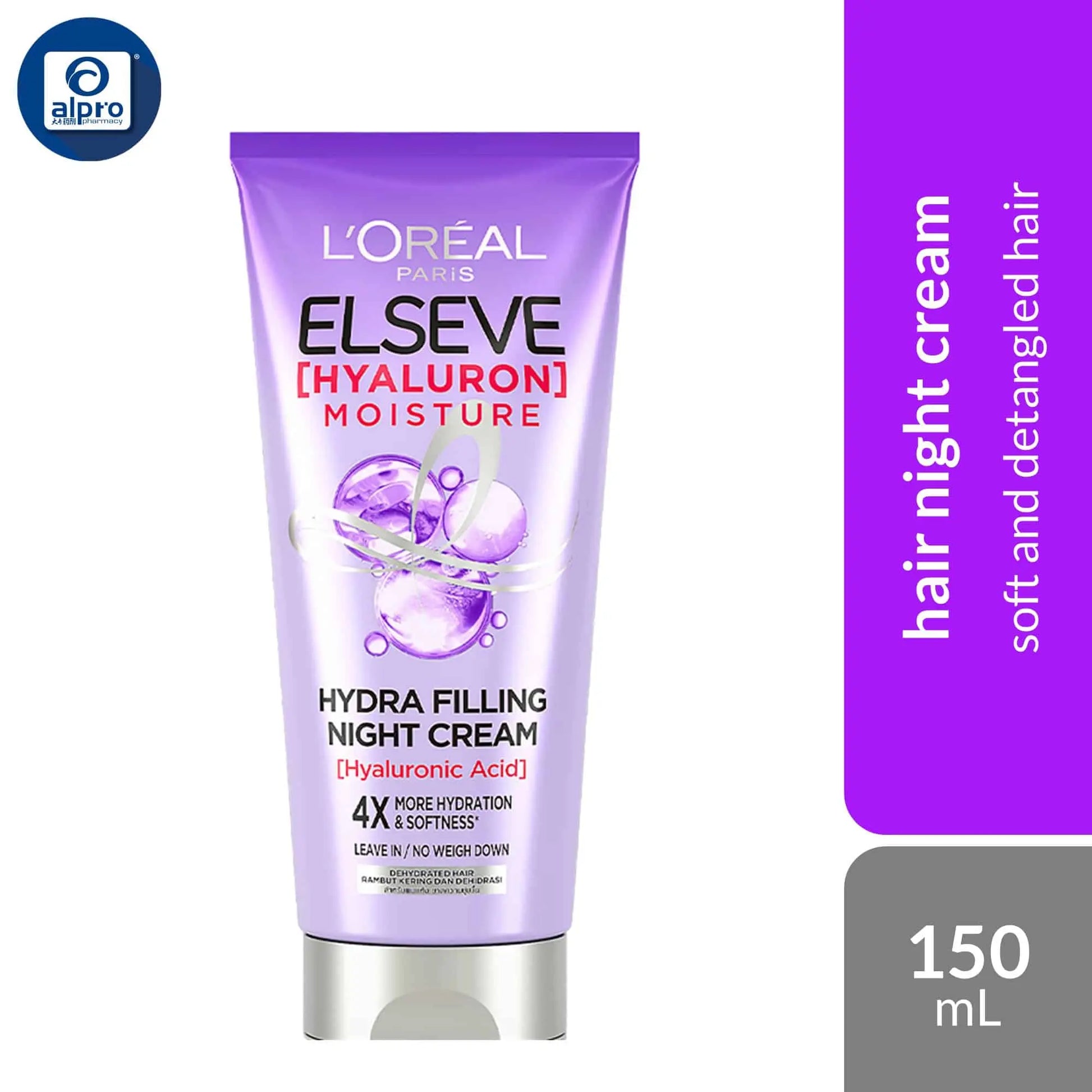 Elseve Cream Hyaluron Moisture Night Leave-In